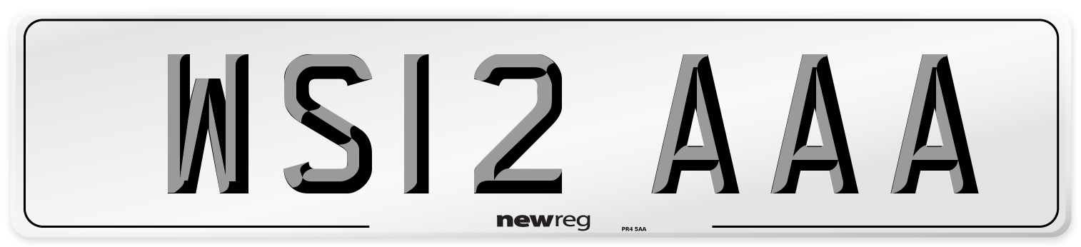 WS12 AAA Number Plate from New Reg